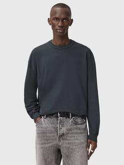 AllSaints Cole Cropped Cotton Sweatshirt, Washed Black, Washed Black