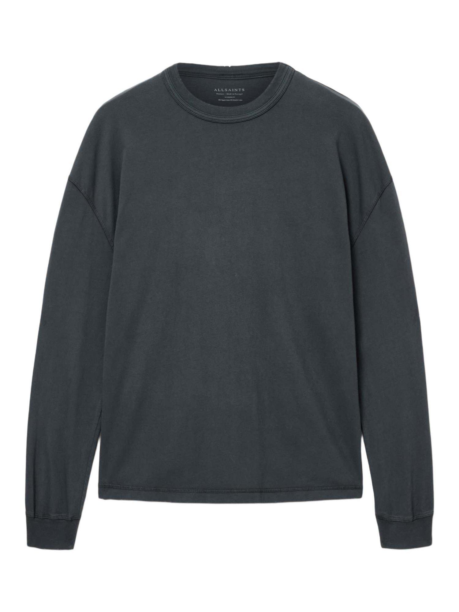 Product image 3 of 6, which shows AllSaints Cole Cropped Cotton Sweatshirt, Washed Black, L