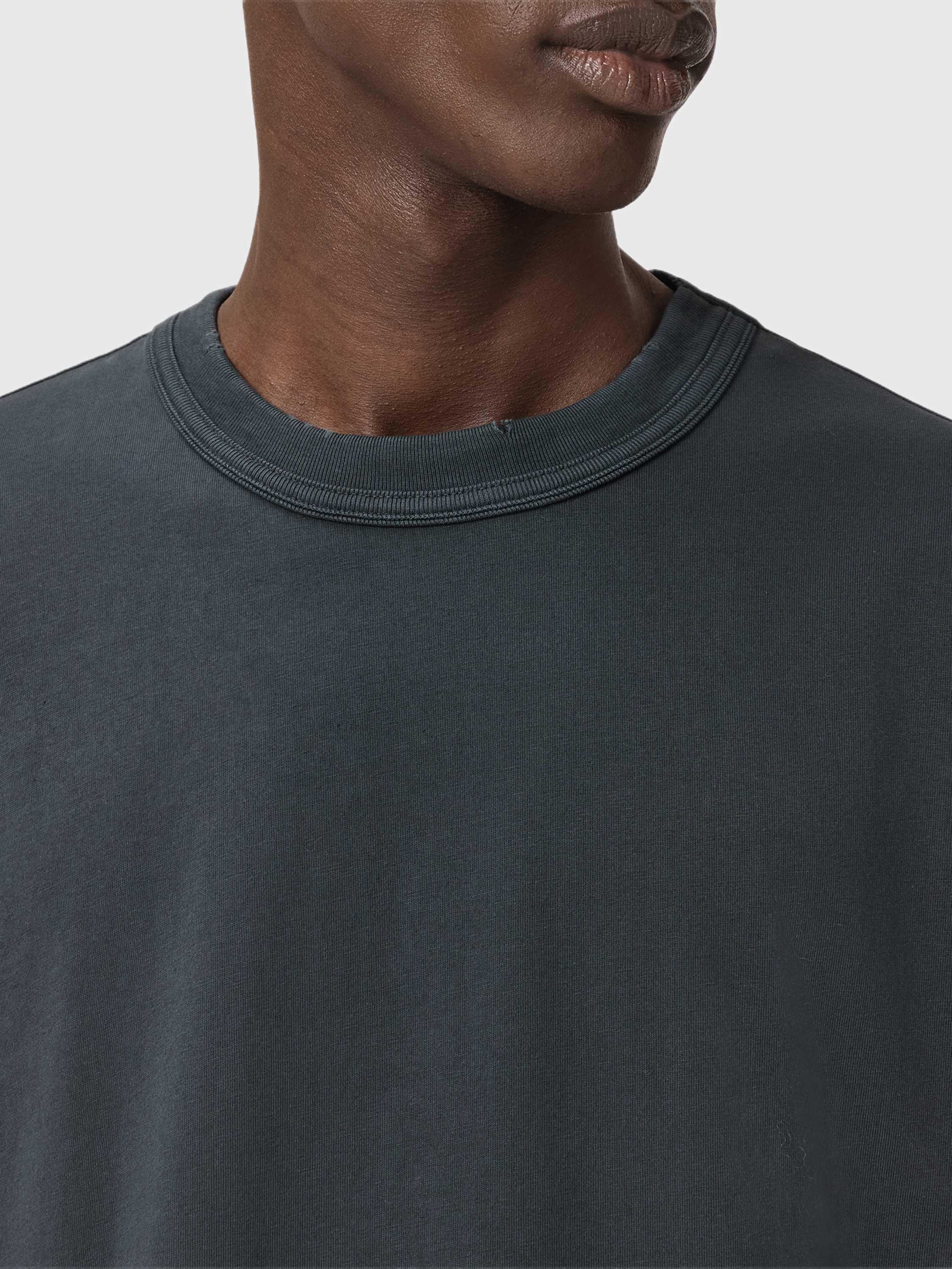 Product image 4 of 6, which shows AllSaints Cole Cropped Cotton Sweatshirt, Washed Black, L
