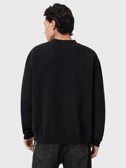 AllSaints Xander Cropped Cotton Blend Sweatshirt, Jet Black - view 2, Jet Black