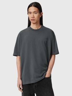 AllSaints Xander Cotton Short Sleeve T-Shirt, Dark Steel Blue, Dark Steel Blue