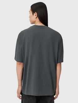 AllSaints Xander Cotton Short Sleeve T-Shirt, Dark Steel Blue - view 2, Dark Steel Blue