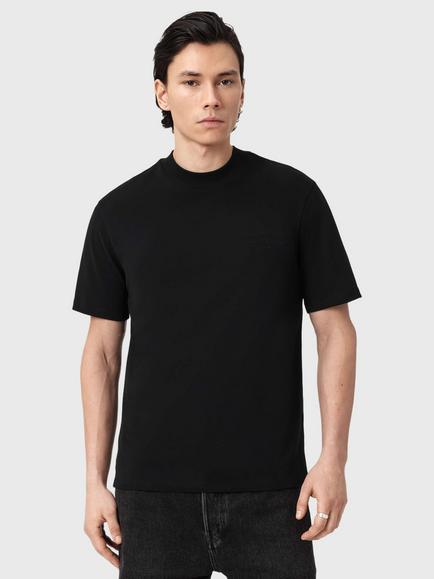 AllSaints Xavier Cotton Crew Neck T-Shirt, Jet Black, Jet Black