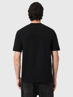 AllSaints Xavier Cotton Crew Neck T-Shirt, Jet Black - view 2, Jet Black