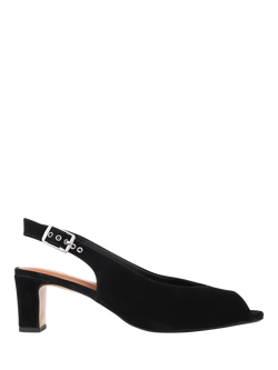 Jones Bootmaker Xiomara Suede Slingback Court Shoes, Black, Black