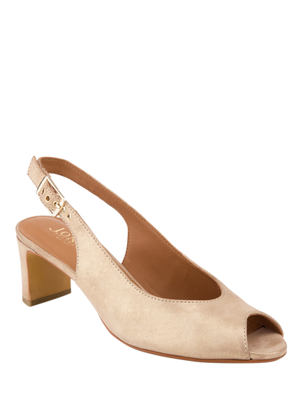 Jones Bootmaker Xiomara Leather Slingback Court Shoes, Gold - view 2, Gold