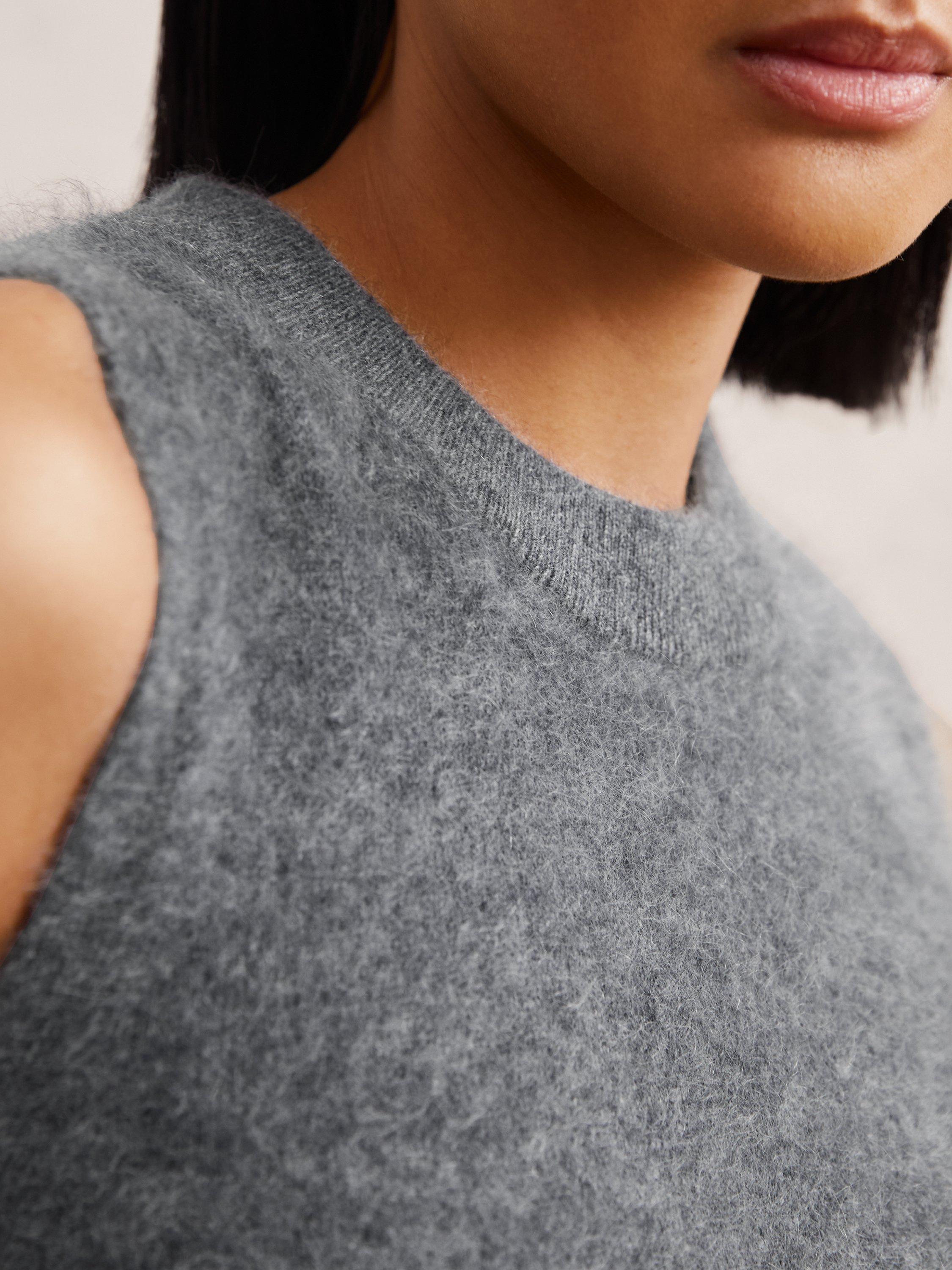 Product image 3 of 4, which shows Reiss Mel Brushed Cashmere Vest, Grey, XS