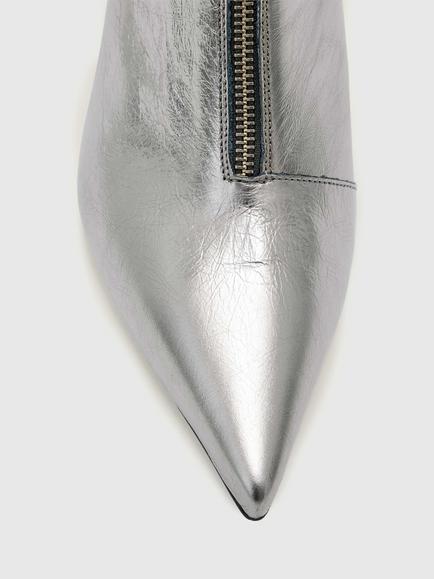 AllSaints Natasha Leather Stiletto Heel Ankle Boots, Gunmetal Grey - view 2, Gunmetal Grey