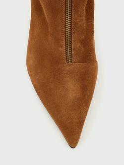 AllSaints Natasha Suede Stiletto Boots - view 2, Tan
