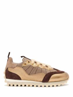 AllSaints Nevis Leather Trainers, Brown/Bronze