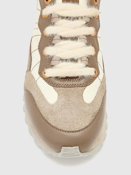 AllSaints Nevis Leather Trainers - view 2, White/Multi