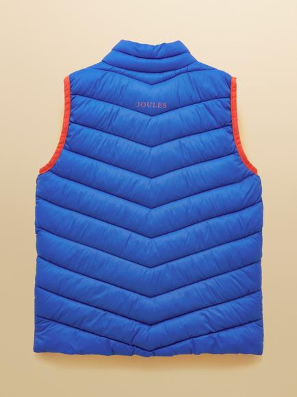 Joules Kids' Crofton Padded Chevron Gilet - view 2, Blue