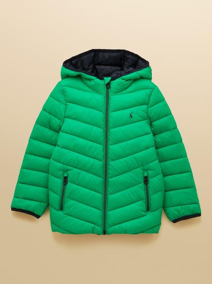 Joules Kids' Cairn Showerproof Coat, Bright Green