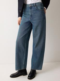 Jigsaw Lucia Cotton Denim High Waisted Jeans, Blue, Blue