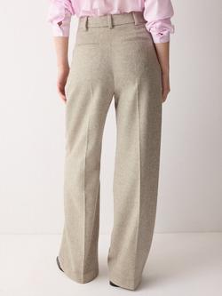 Jigsaw Nik Wool Rich Melange Trousers, Brown - view 2, Brown