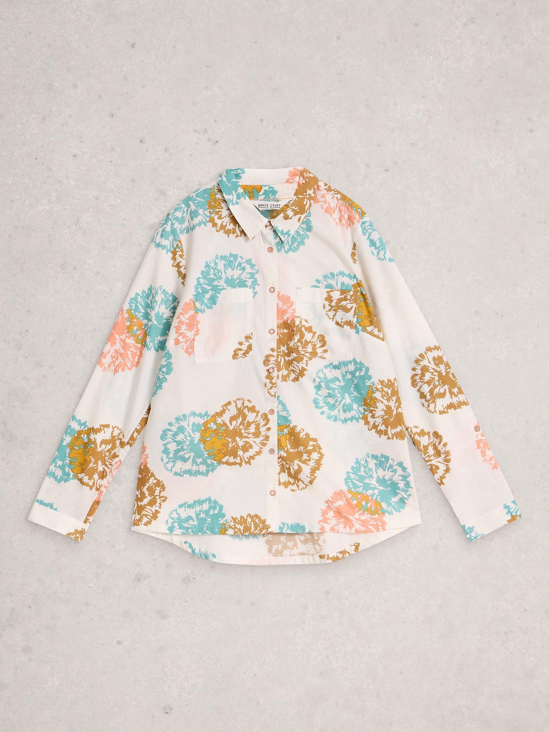 Product image 5 of 6, which shows White Stuff Sophie Abstract Shirt, White/Multi, 6