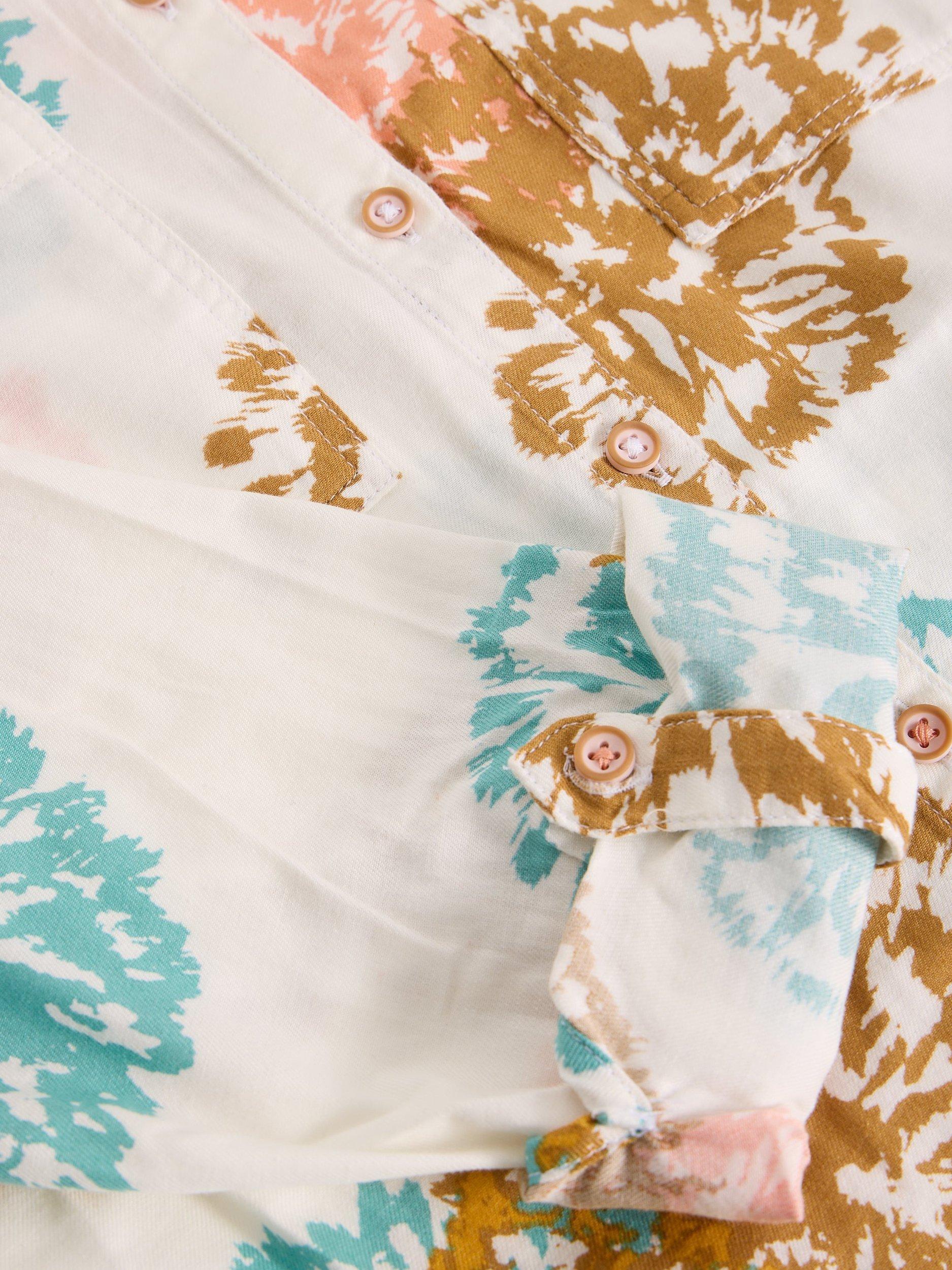 Product image 6 of 6, which shows White Stuff Sophie Abstract Shirt, White/Multi, 6