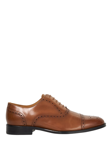 Dune London Soliders Leather Sole Brogues, Tan, Tan