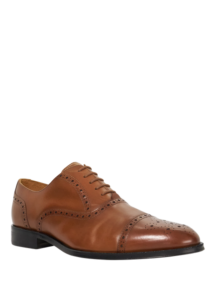 Dune London Soliders Leather Sole Brogues, Tan - view 2, Tan