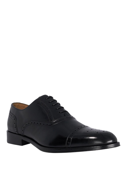 Dune London Soliders Leather Sole Brogues, Tan - view 2, Black