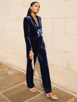 NRBY May Velvet Jacket, Blue Midnight - view 2, Blue Midnight