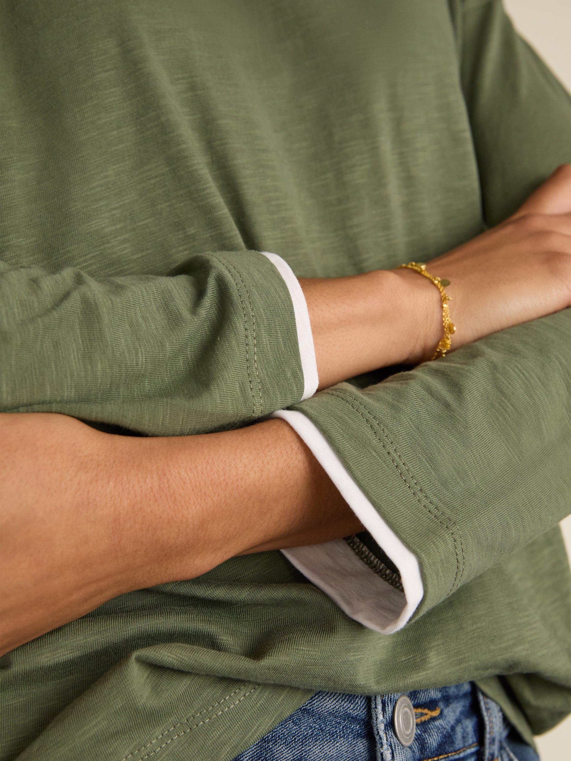 Product image 2 of 6, which shows Baukjen Alexandra Colour Contrast Top, Light Khaki, 10