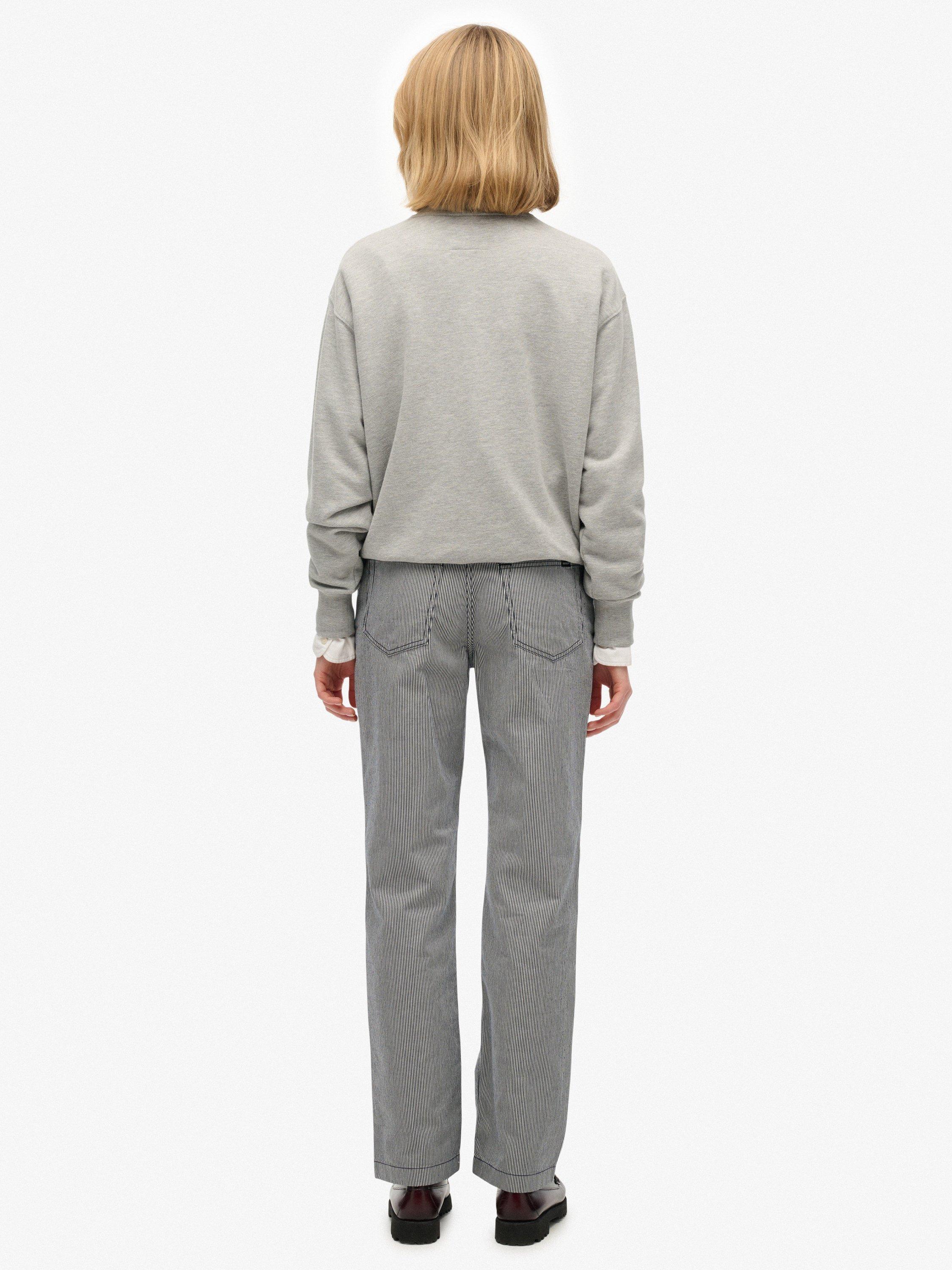 Product image 2 of 7, which shows Superdry Mid Rise Stripe Straight Jeans, Navy/Multi, W28/L31