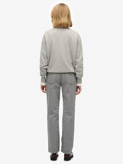 Superdry Mid Rise Stripe Straight Jeans, Navy/Multi - view 2, Navy/Multi