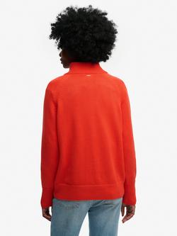 Superdry Classic Cotton Knit Half Zip Jumper, Orange - view 2, Orange