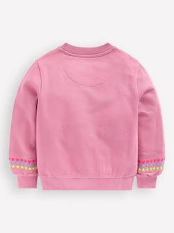 Mini Boden Kids' Embroidered Sweatshirt, Pink Haze - view 2, Pink Haze