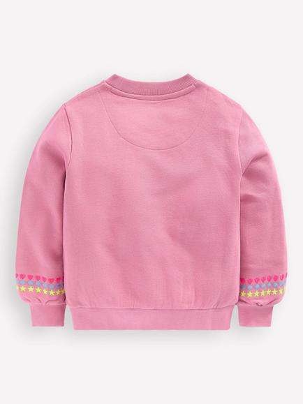 Mini Boden Kids' Embroidered Sweatshirt, Pink Haze - view 2, Pink Haze