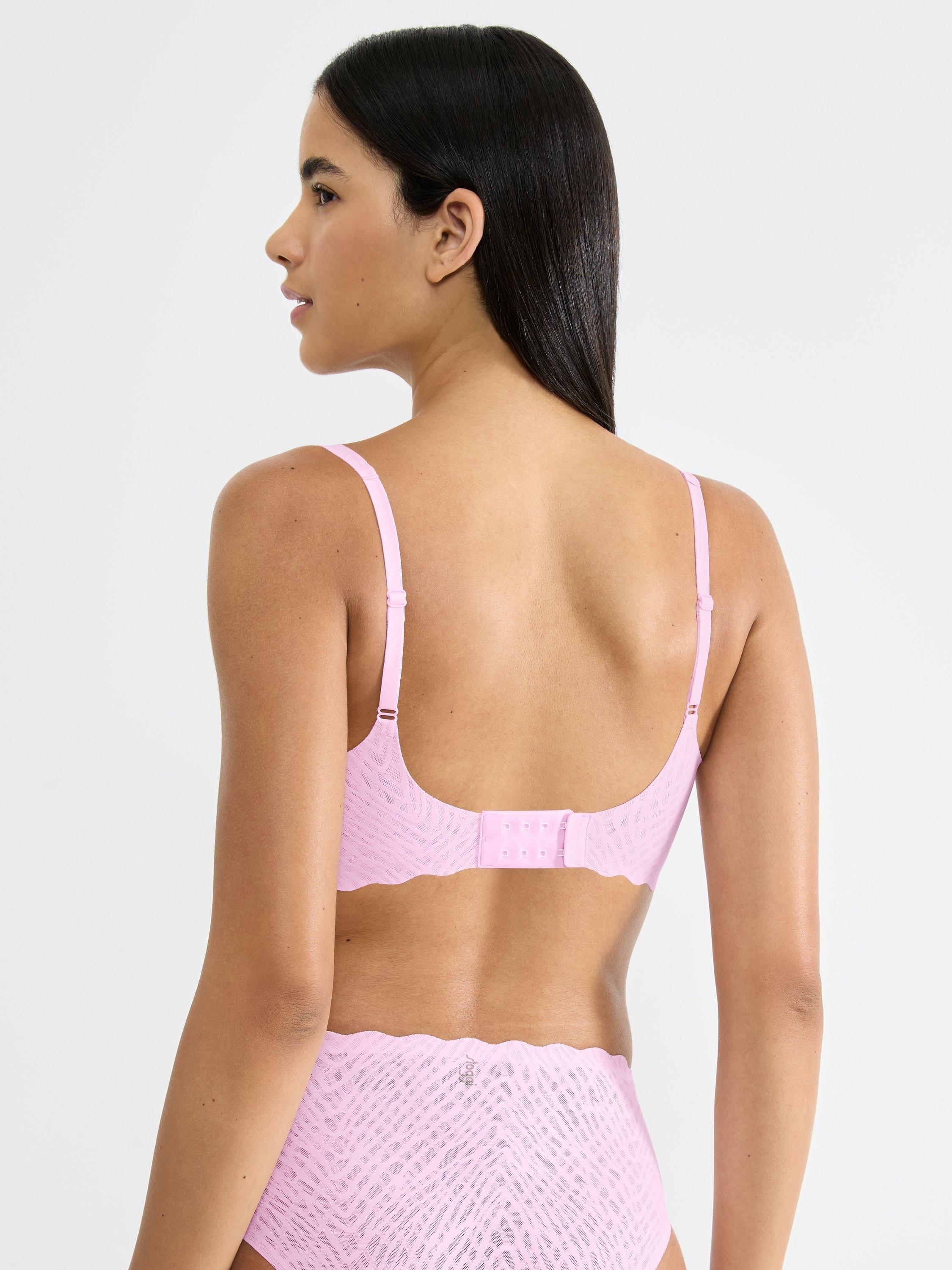 Product image 2 of 3, which shows sloggi ZERO Feel Bliss Soft Bra, Floral Pink, S