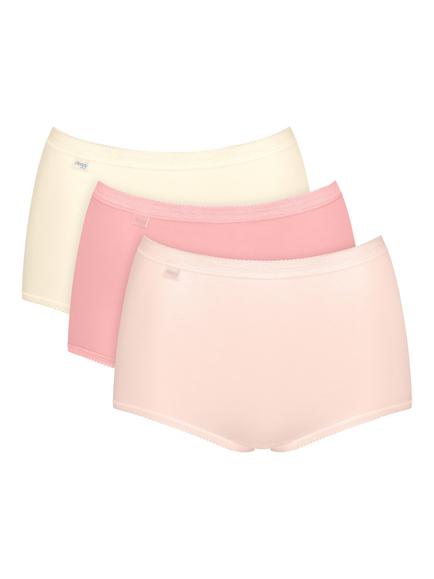 sloggi Basic Maxi Knickers, Pack of 3, Pink/Yellow