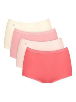 sloggi Basic+ Maxi Knickers, Pack of 4, Red