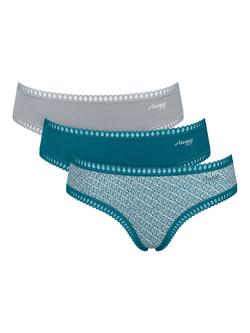 sloggi GO Crush Hipster Knickers, Pack of 3, Blue/Multi