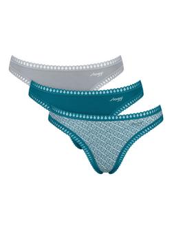 sloggi GO Crush Thong, Pack of 3, Aqua/Multi