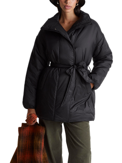 Benetton Tie Waist Padded Jacket, Black, Black