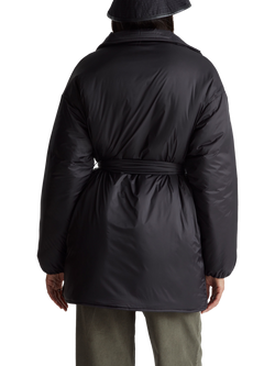 Benetton Tie Waist Padded Jacket, Black - view 2, Black