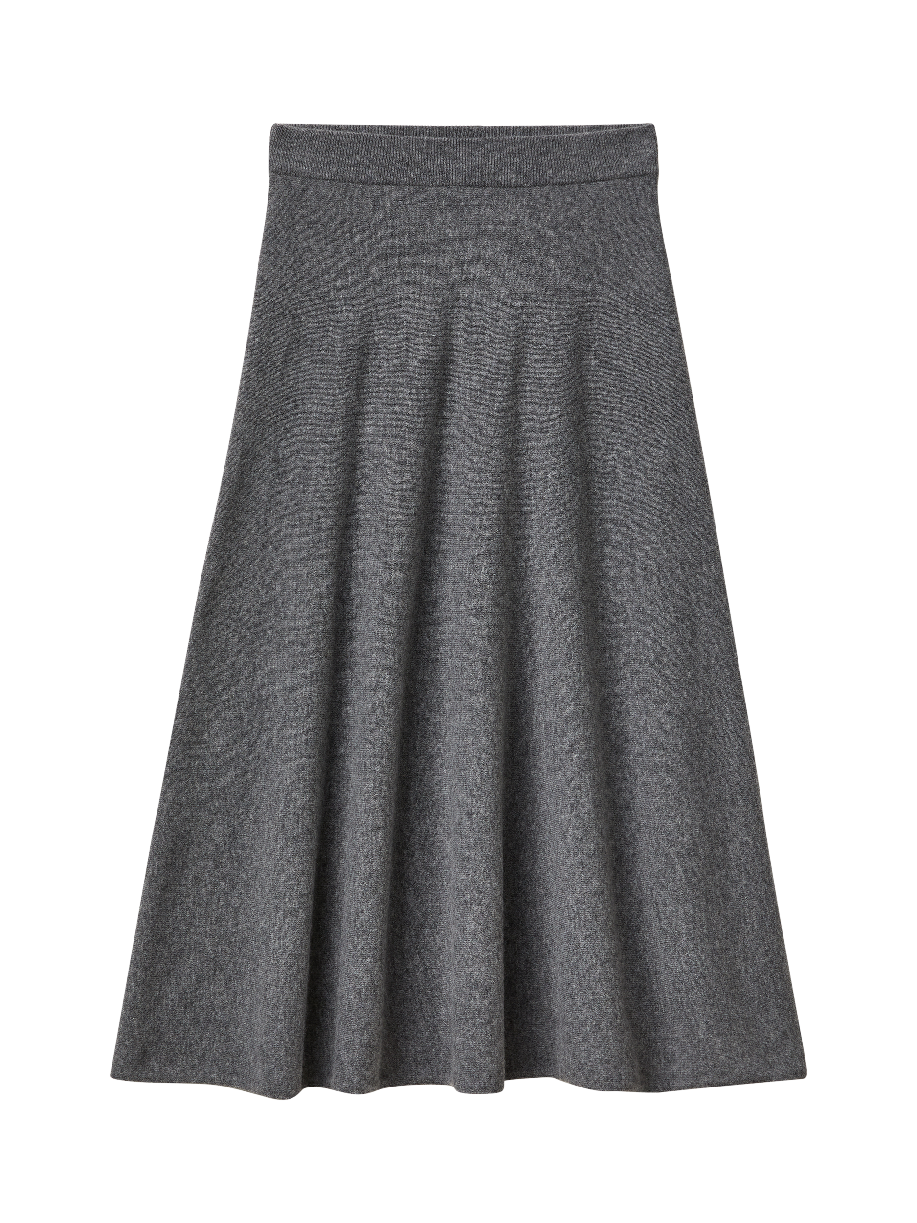 Benetton Flared Knitted Maxi Skirt, Grey