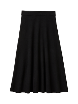 Benetton Knitted Wool Rich Maxi Skirt, Black, Black