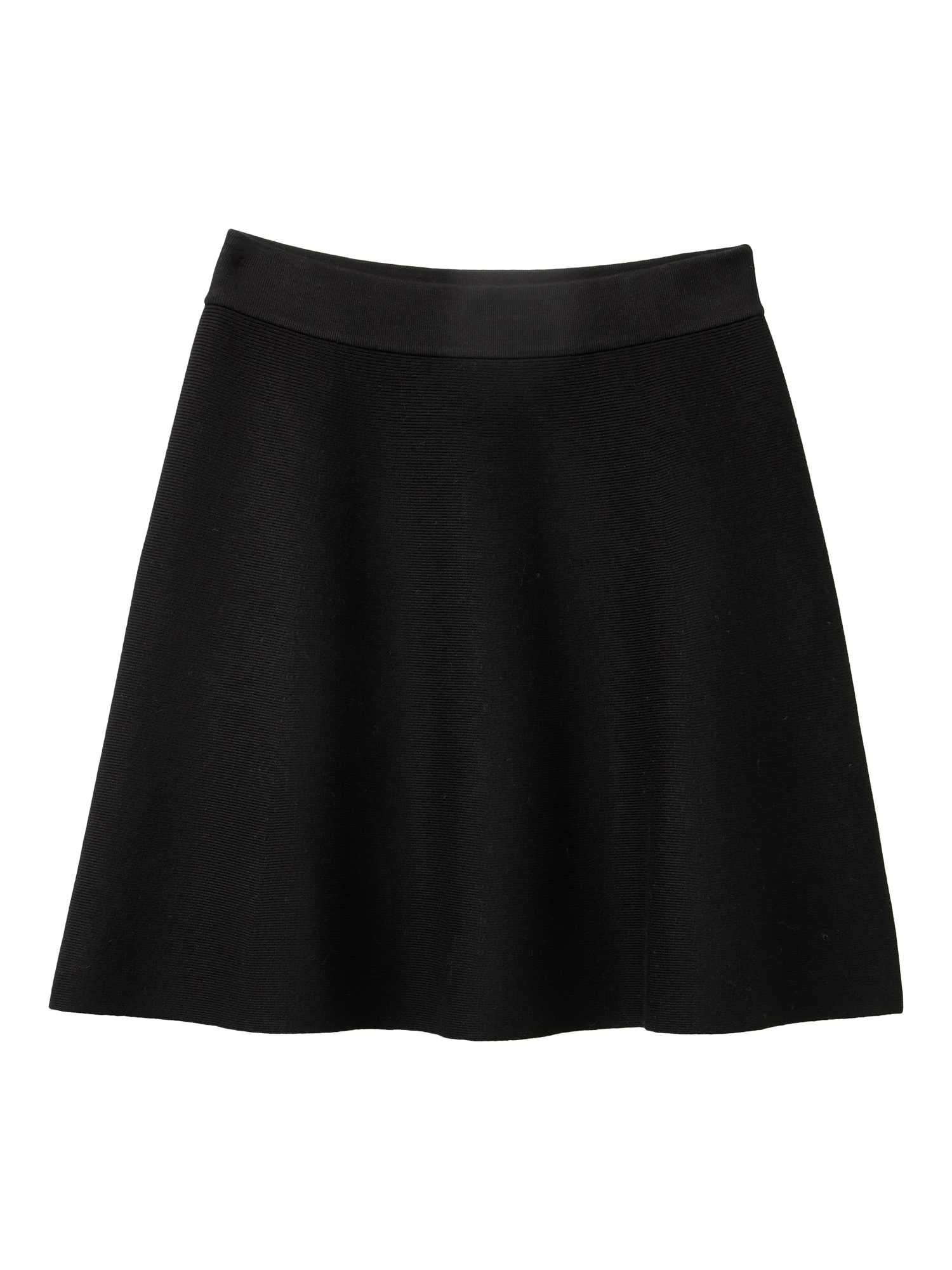 Product image 4 of 6, which shows Benetton Knit Flared Mini Skirt, Black, L
