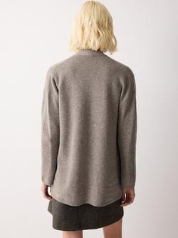 Jigsaw Relaxed Cardigan, Taupe - view 2, Taupe