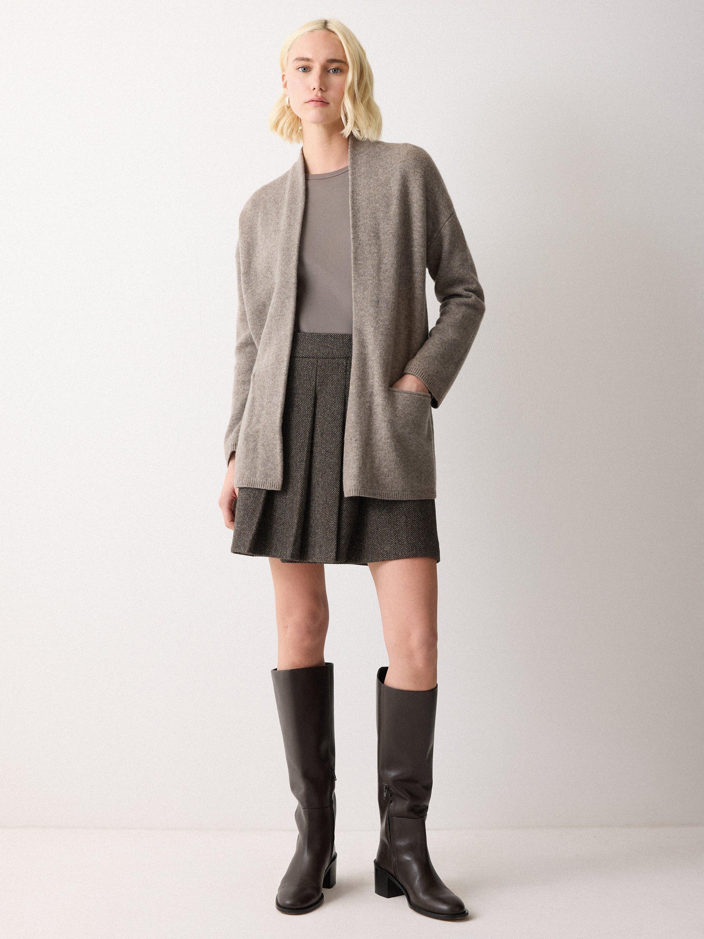 Product image 4 of 5, which shows Jigsaw Relaxed Cardigan, Taupe, XS