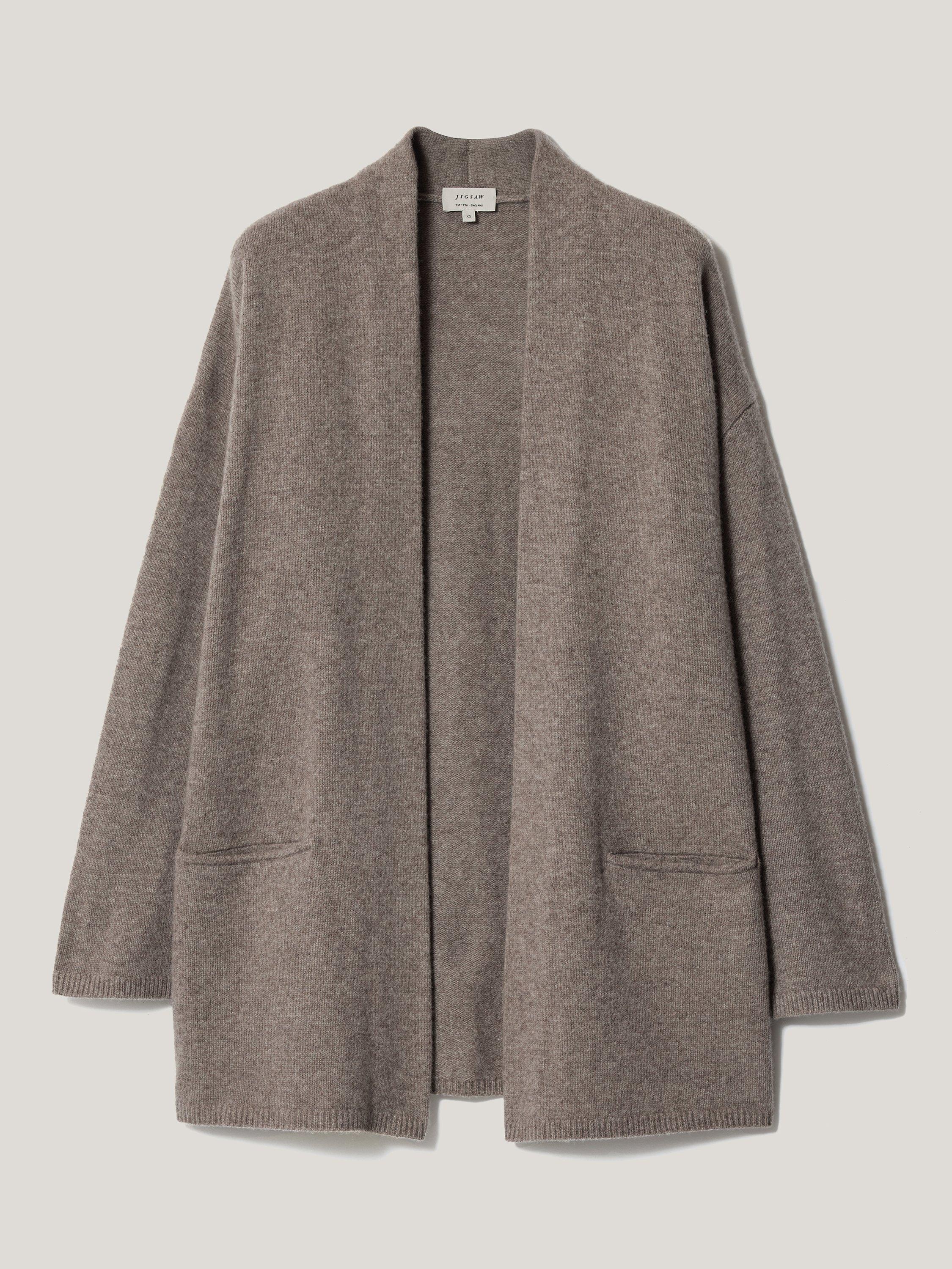 Product image 5 of 5, which shows Jigsaw Relaxed Cardigan, Taupe, XS