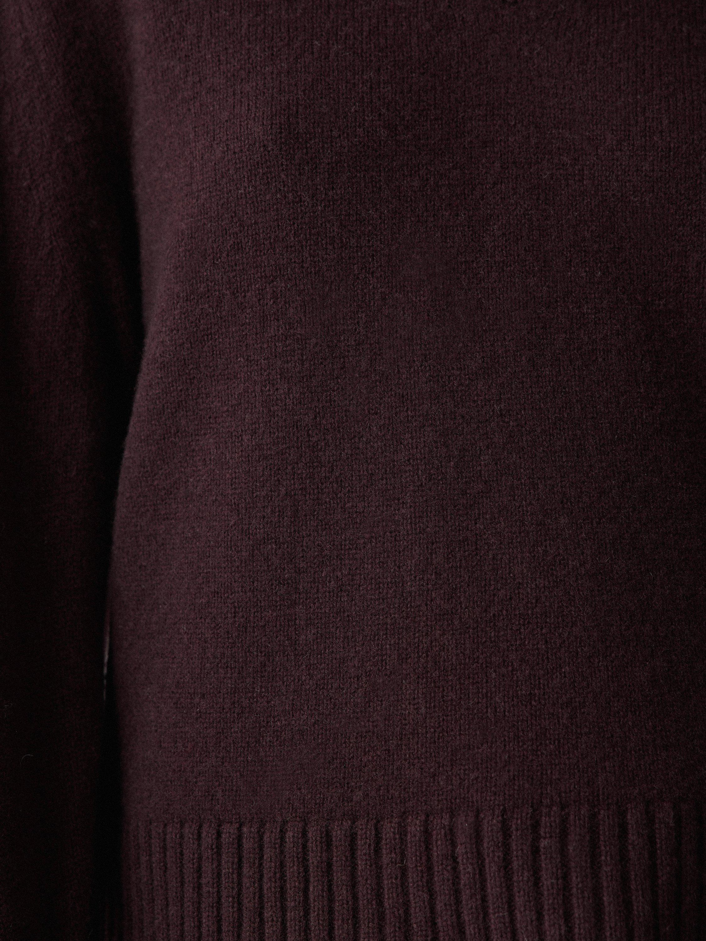 Product image 7 of 7, which shows Jigsaw Oversized V-Neck Wool Rich Jumper, Dark Purple, XS