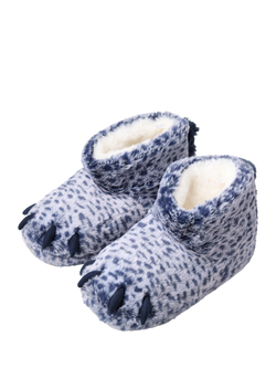 Lindex Kids' Faux Fur Novelty Slipper Boots, Dark Blue - view 2, Dark Blue