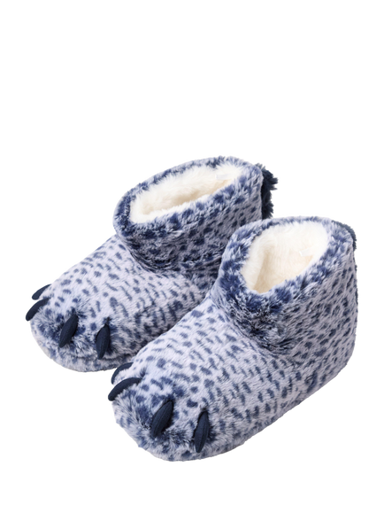 Lindex Kids' Faux Fur Novelty Slipper Boots, Dark Blue - view 2, Dark Blue