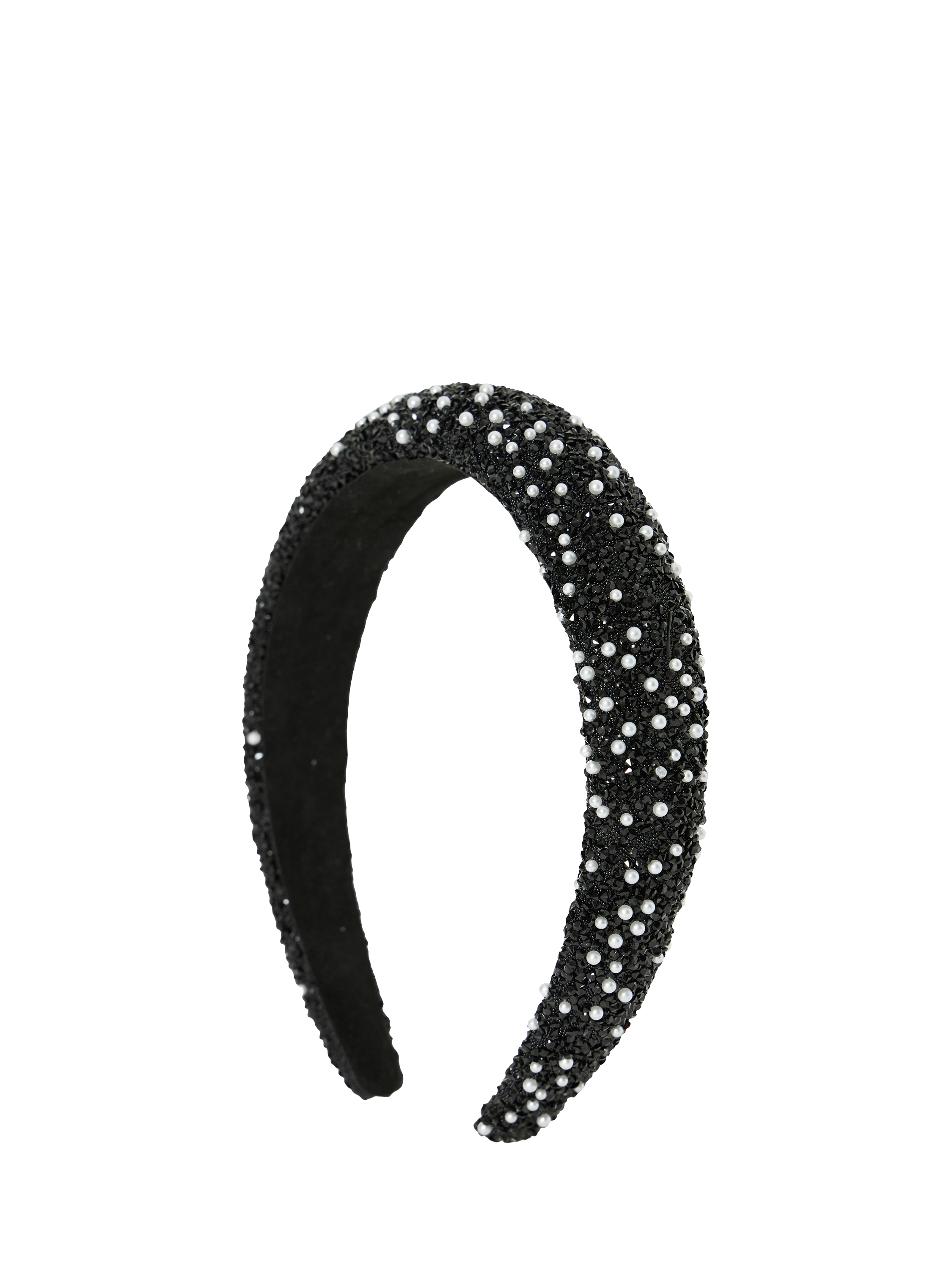 Product image 1 of 7, which shows ICHI Carly Embellished Headband, Black, One Size