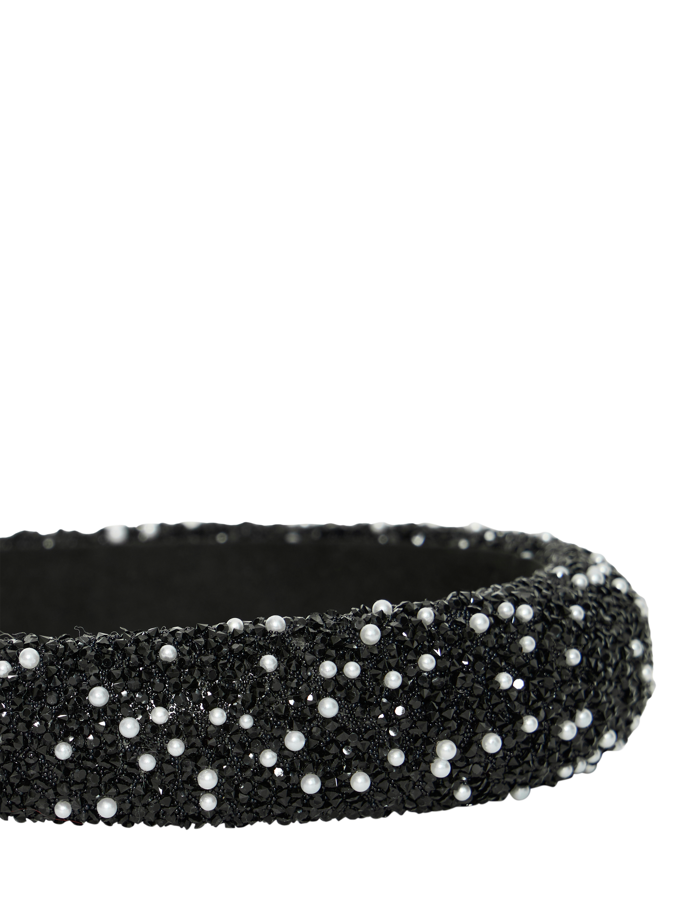 Product image 3 of 7, which shows ICHI Carly Embellished Headband, Black, One Size