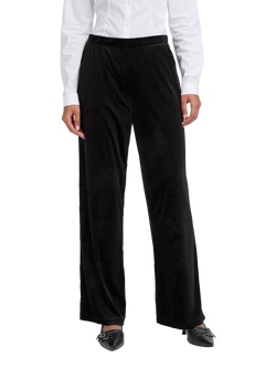 ICHI Lavanny Tailored Velvet Trousers, Black, Black